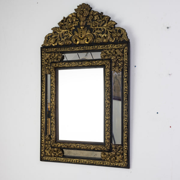 A Napoleon III  Repousse Cushion Mirror