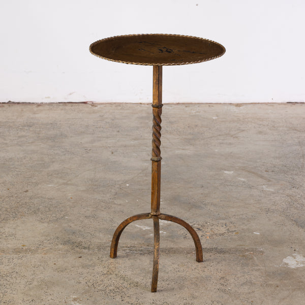 Spanish Martini Table with Copper finish with Square and Twist Base