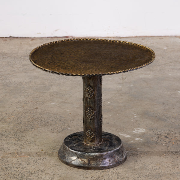 Pair of Gilt Hammered Iron Side Tables