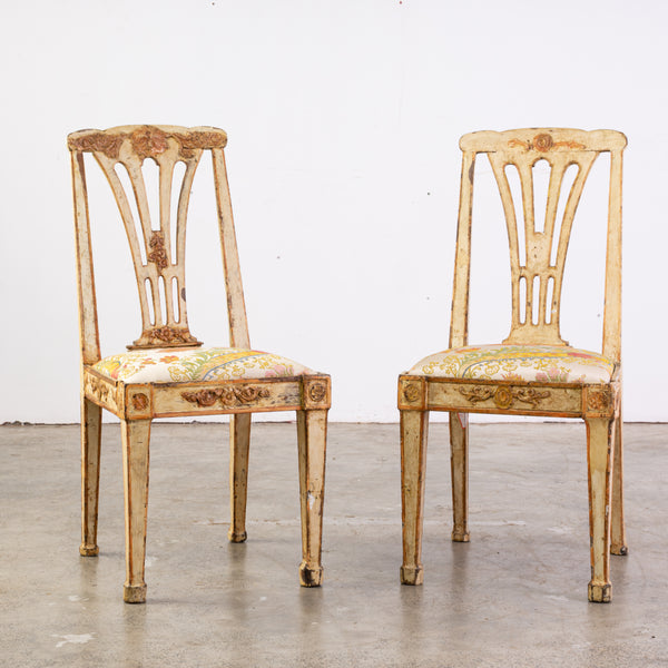 Pair of Swedish Gustavian Side Chairs
