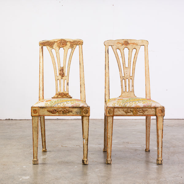 Pair of Swedish Gustavian Side Chairs