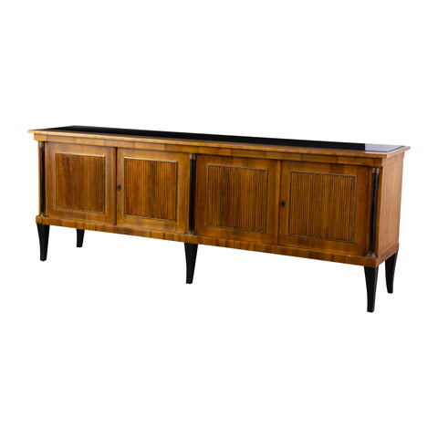 1960s Italian Walnut Sideboard with Reeded Front