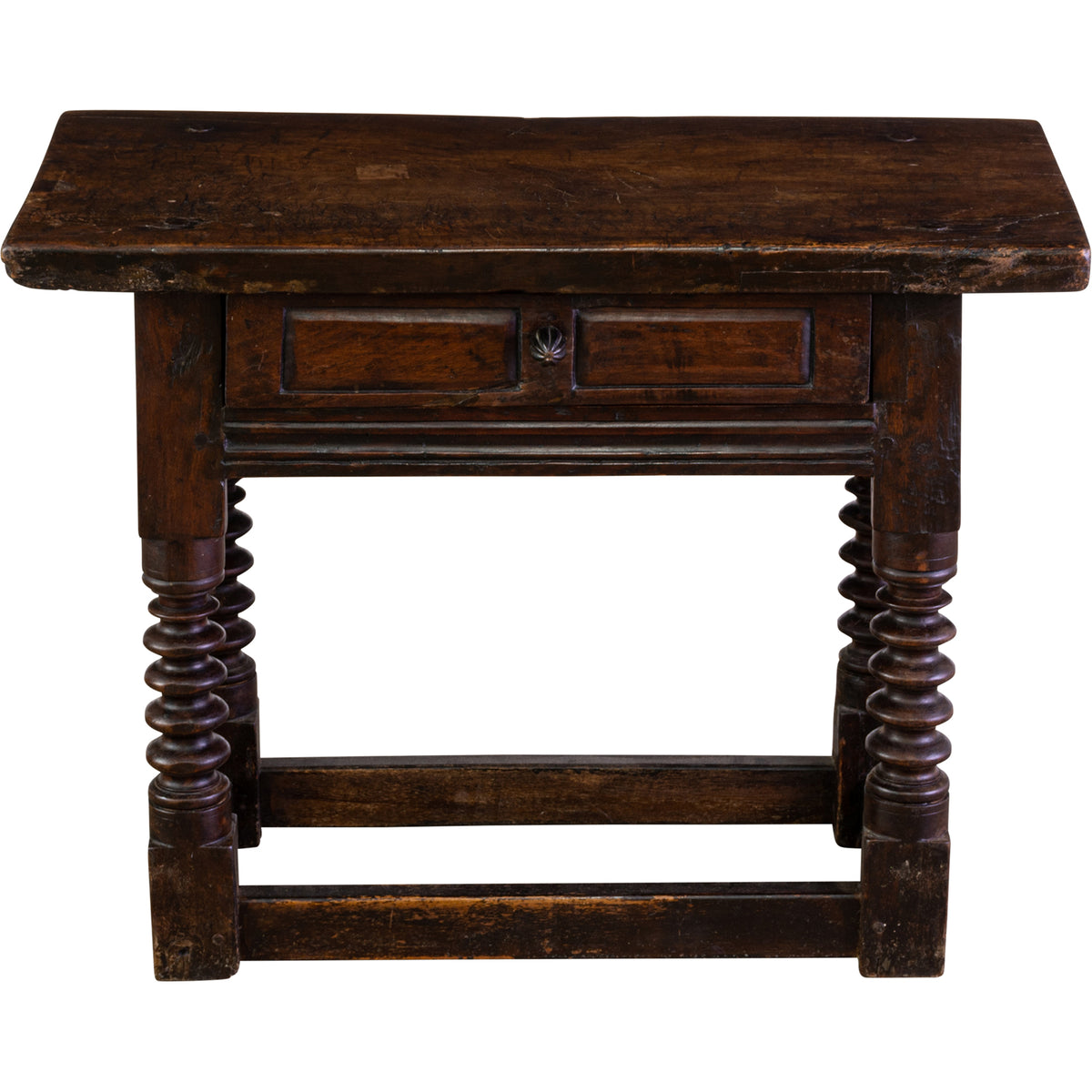 A Near Pair of 19th Century Spanish Walnut Bedside/Side Tables The