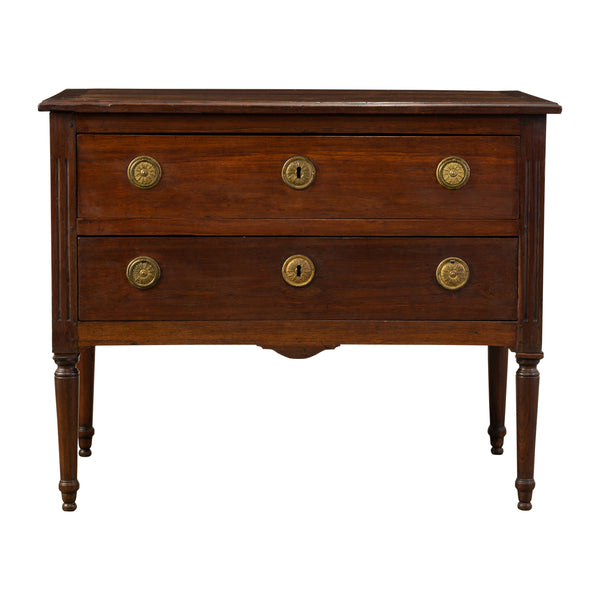 18th Century French Louis XVI Commode, with Imperial Neoclassical brass handles and escutcheons