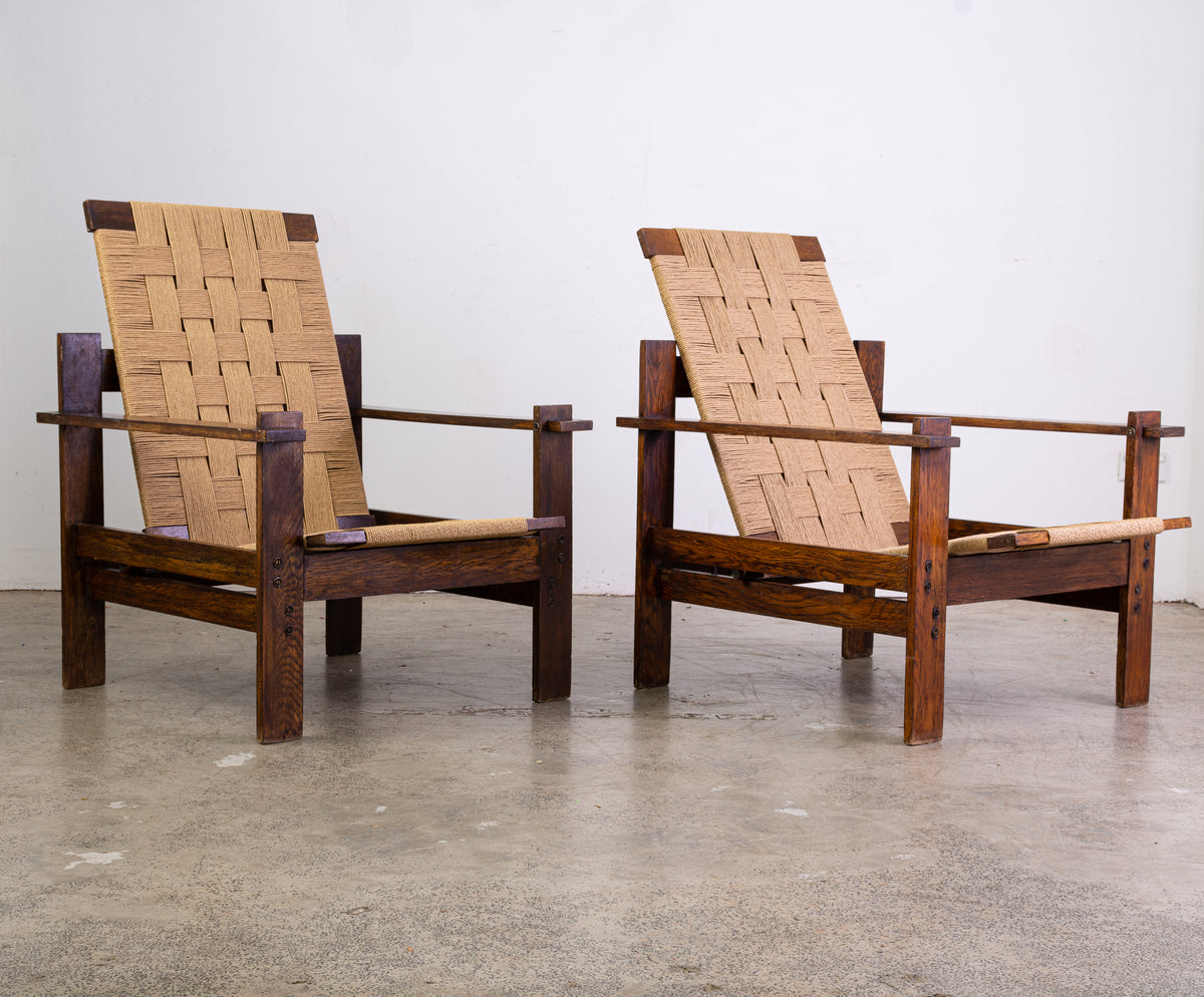 Mid century modern Wicker and wood EasyLoungePatio Chair The Vault