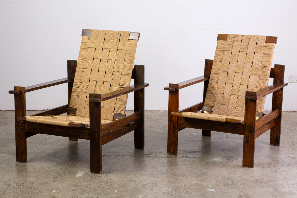 Mid century modern Wicker and wood EasyLoungePatio Chair The Vault