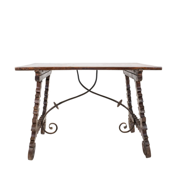 A Spanish 18th Century Churrigueresque Walnut Trestle Table