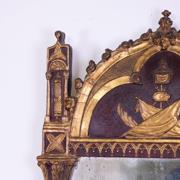 A Georgian Gilt and Painted Mirror