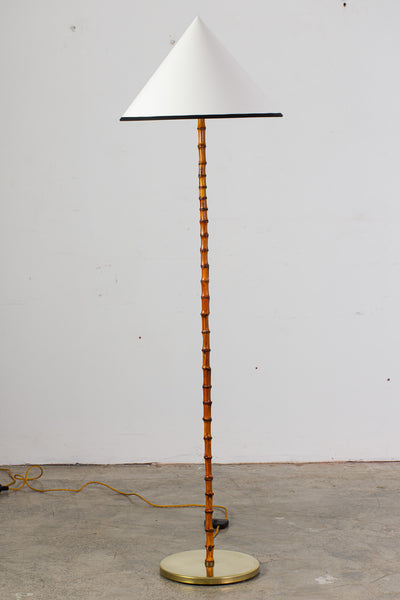 Bamboo Floor Lamp in the Manner of Jacques Adnet