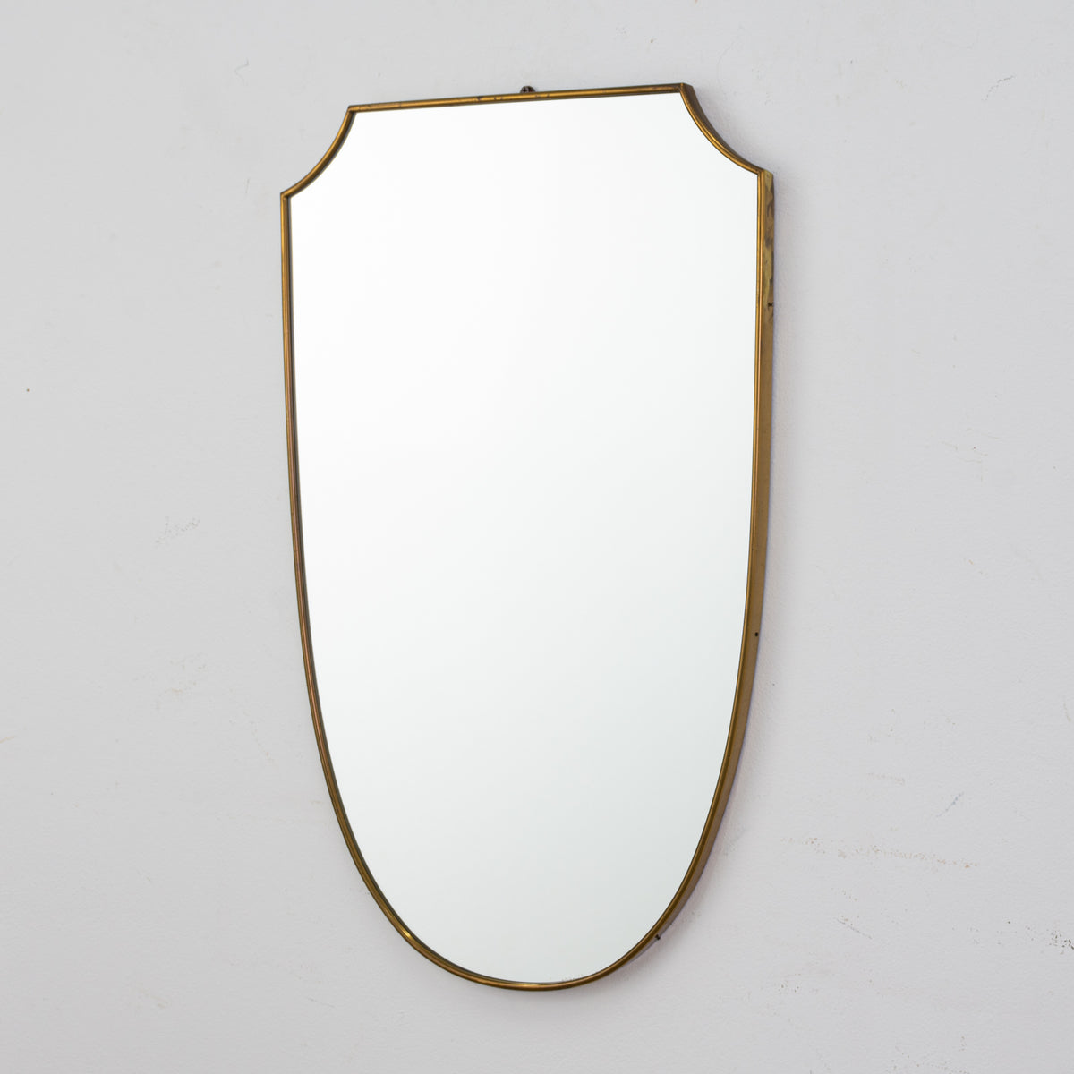 Italian Mid Century Brass Mirror of shield form – The Vault Sydney