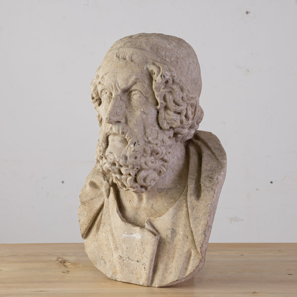 16th Century Marble Portrait Bust of Homer
