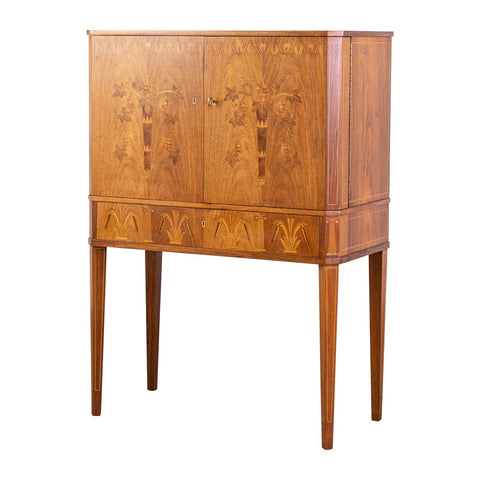 Italian Mid Century Marquetry Cocktail Cabinet