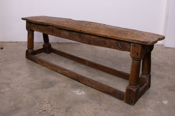 17th Century Jointed Elm Bench Seat
