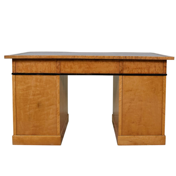Art Deco Birch Pedestal Desk