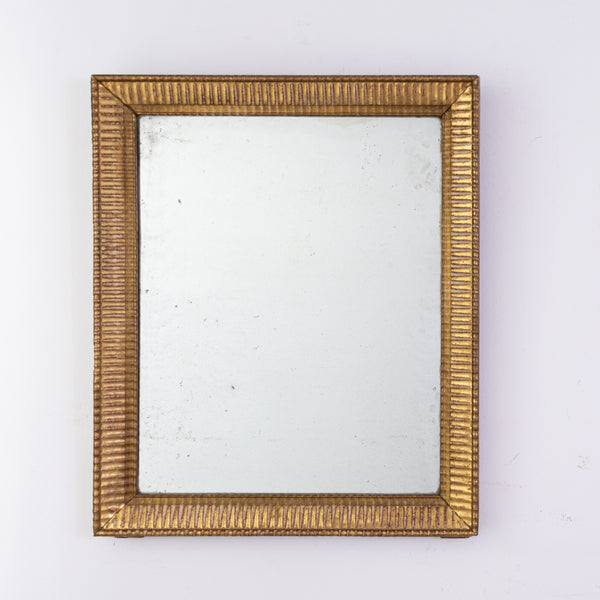19th Century French Ripple Mould Giltwood Mirror