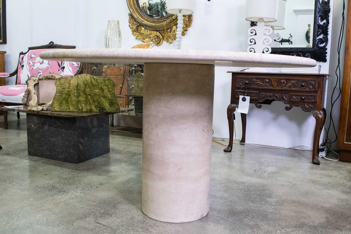 Vintage Circular Travertine Dining Table The Vault Sydney