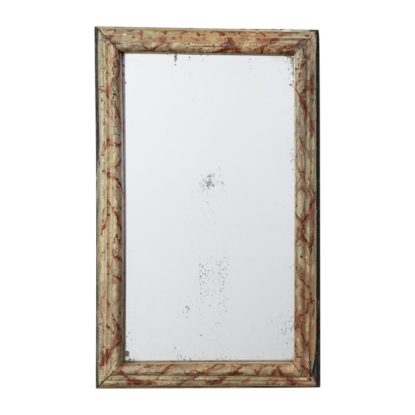 Antique Small Faux Marble Mirror