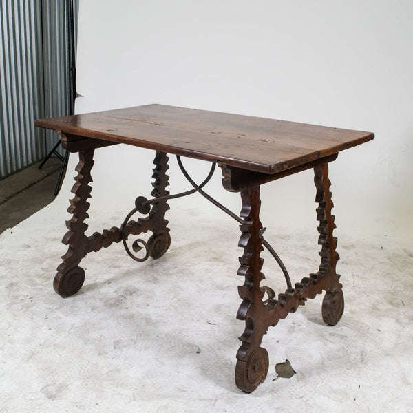 A Spanish 18th Century Churrigueresque Walnut Trestle Table