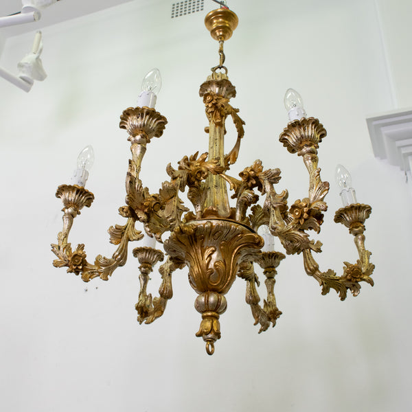 A Florentine gilded 6 Light Chandelier