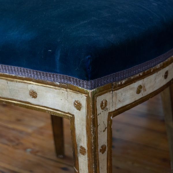 Near Pair of 19th Century Italian Neo Classical Painted and Parcel-gilt Chairs