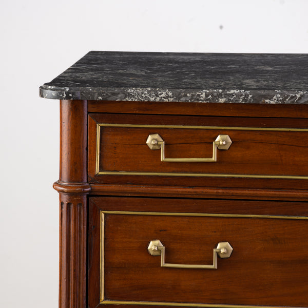 A Directoire Mahogany Commode with Sainte Anne Marble Top