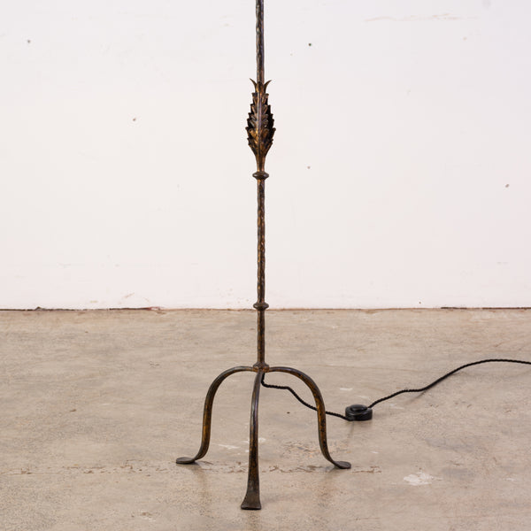 20th Century Gilt Wrought Iron Standard Lamp