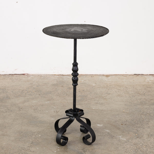 Black Iron Martini Table with Spiral Twist Base