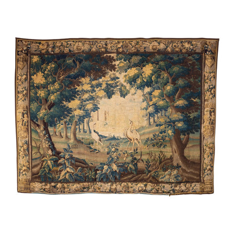 A large 18th Century Aubusson Verdure Tapestry