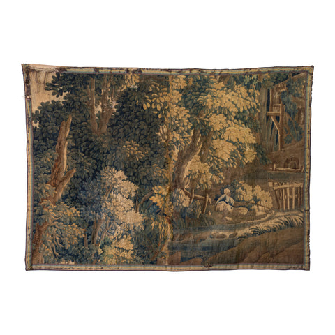 late 18th  century Aubusson Verdure Tapestry Fragment