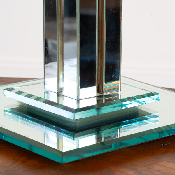 A Modernist Glass and Chrome Table Lamp, Mid to late 20th Century