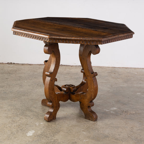 18th Century Octagonal Walnut Table in the Renaissance Style