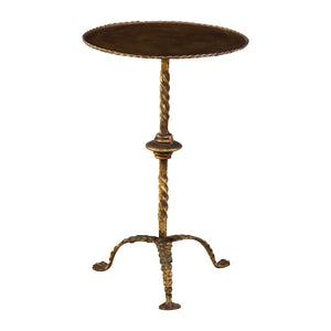 Spanish Martini Table with Gilded and Hammered Basee