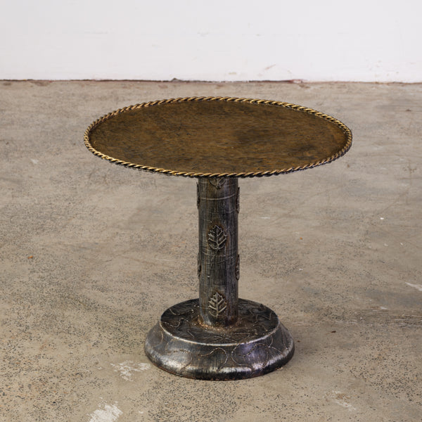 Pair of Gilt Hammered Iron Side Tables