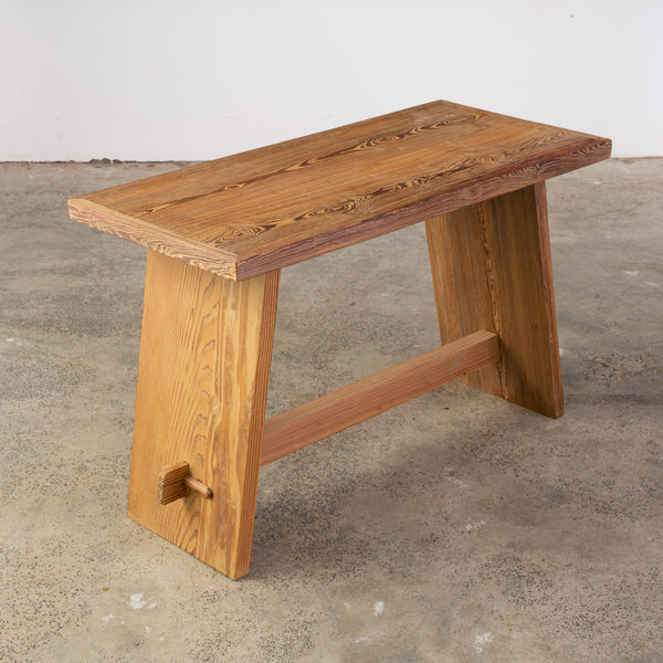 Sandblasted Pitch Pine Side Table/Stool