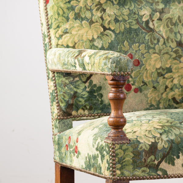 Pair of Louis XIII Tapestry Upholstered Armchairs