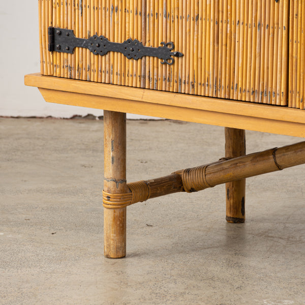 Beautiful split bamboo sideboard by Adrien Audoux and Frida Minet