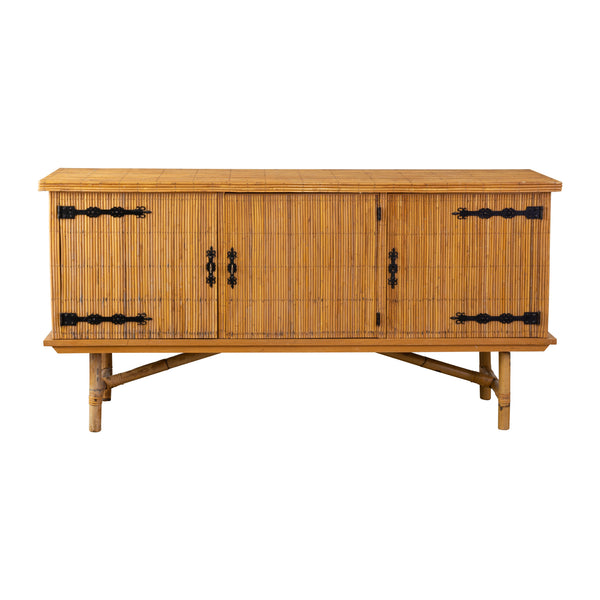 Beautiful split bamboo sideboard by Adrien Audoux and Frida Minet