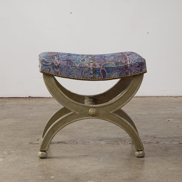 French Curule Painted Stool