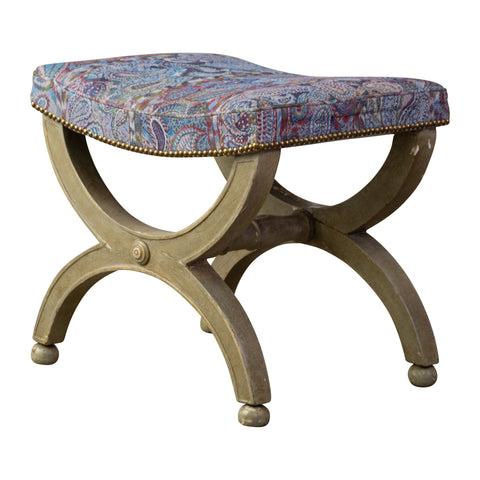 French Curule Painted Stool
