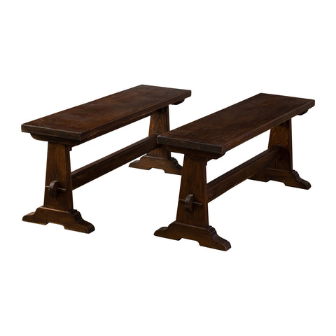 Pair Arts and Crafts Benches