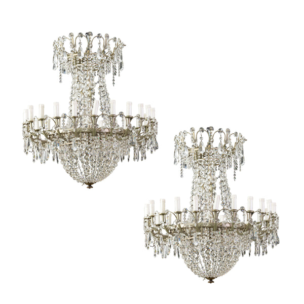 Mid 20th Century French Empire Style Basket Chandeliers