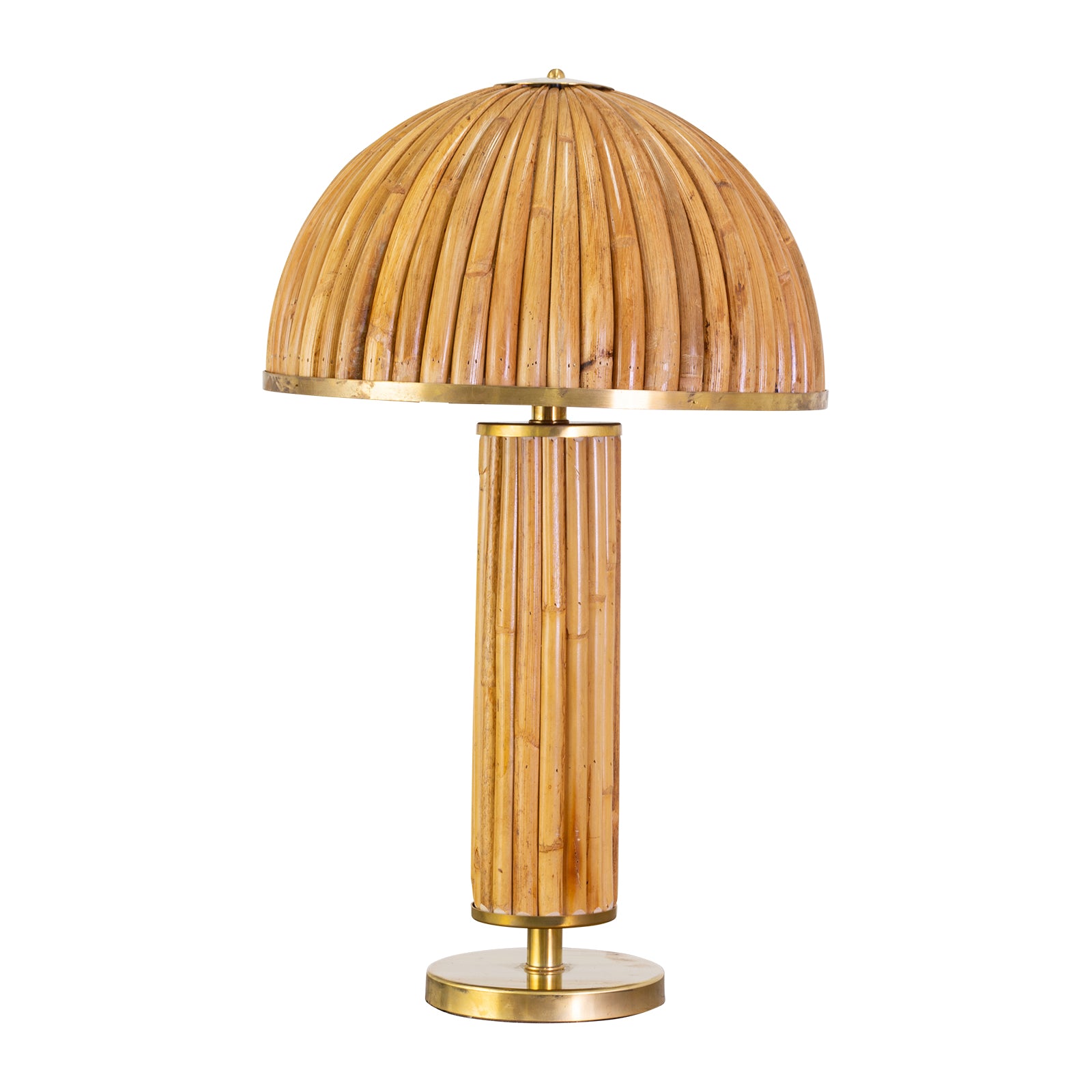 A Split Bamboo Table Lamp in the style of Gabrielle Crispi