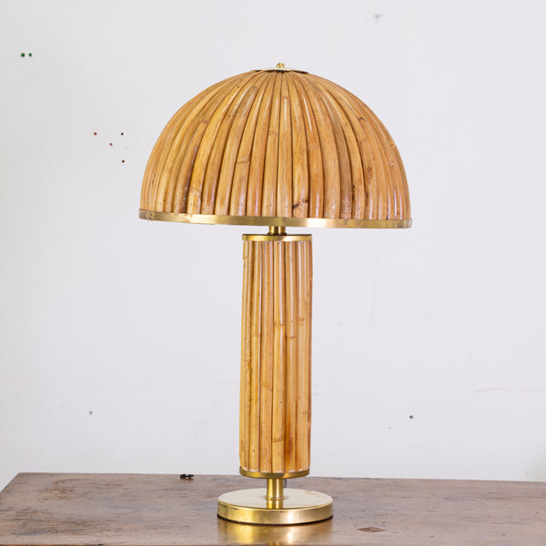 A Split Bamboo Table Lamp in the style of Gabrielle Crispi