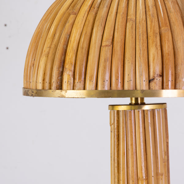 A Split Bamboo Table Lamp in the style of Gabrielle Crispi
