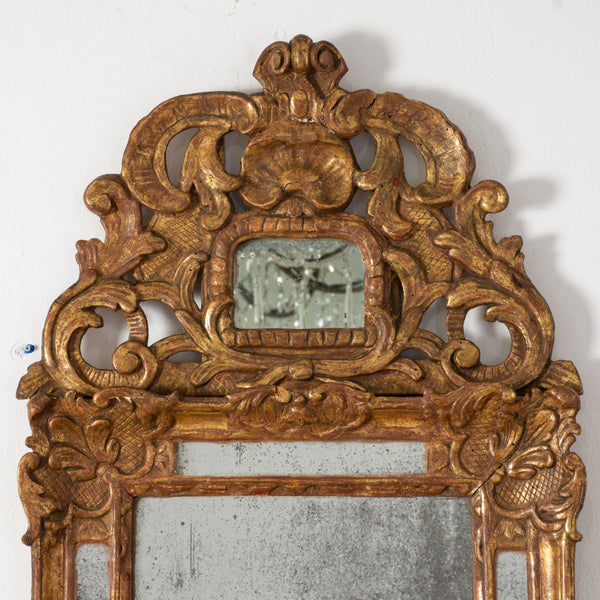 18th Century French Regence Carved Giltwood Mirror