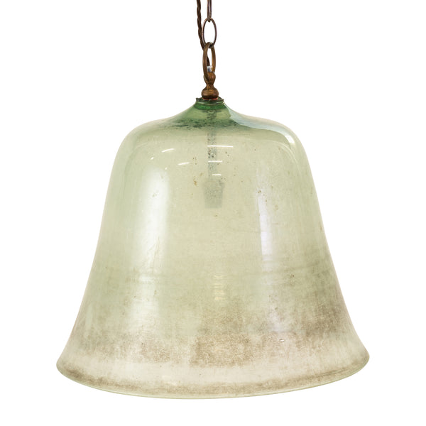 Antique French Melon Cloche converted to a hanging light