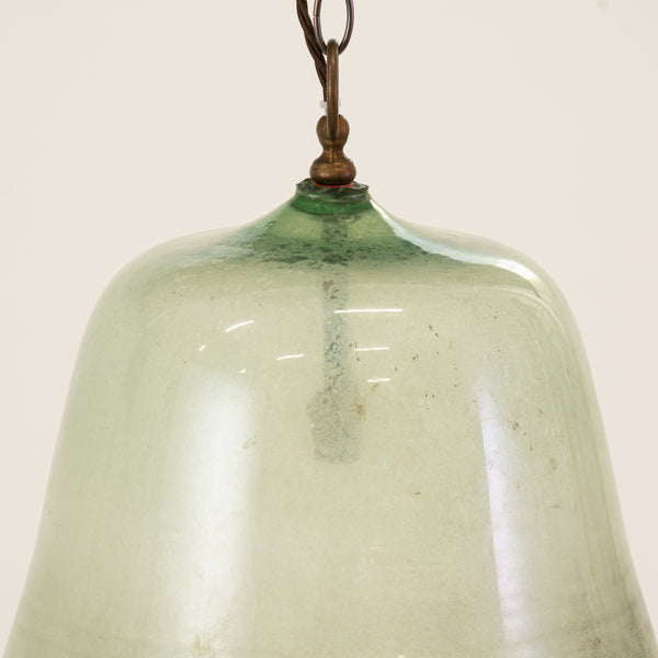 Antique French Melon Cloche converted to a hanging light