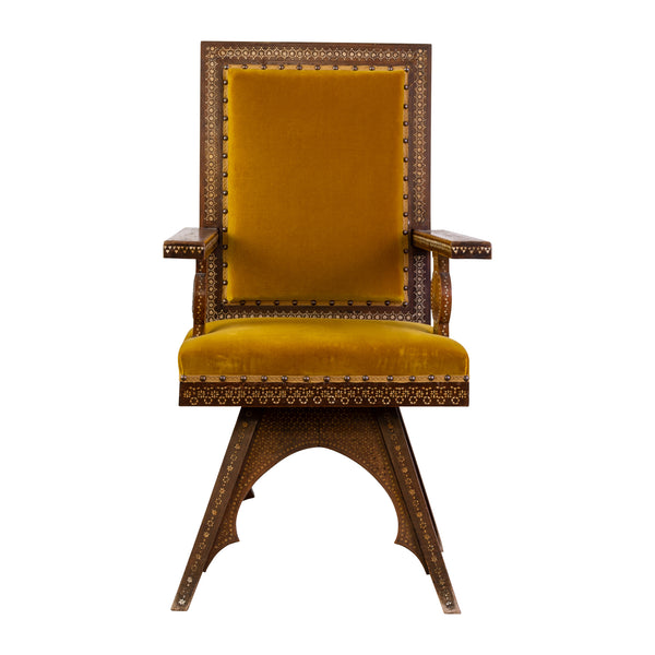 Antique Inlaid Moorish Swivel Chair