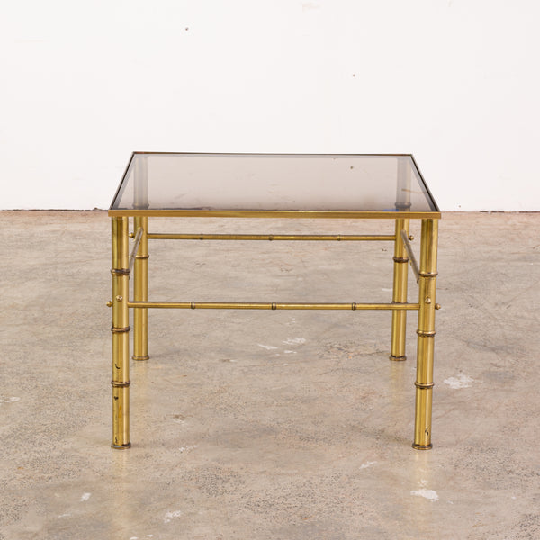 Pair of Italian 1970s Side Tables with Smoked Glass Tops