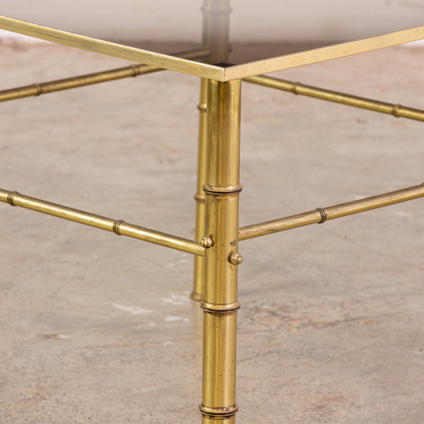 Pair of Italian 1970s Side Tables with Smoked Glass Tops